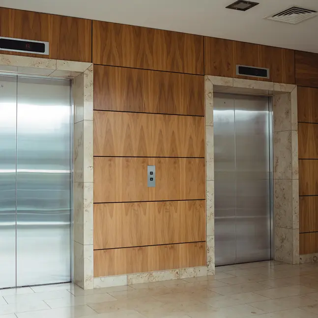 Elevator cabin materials and finishes