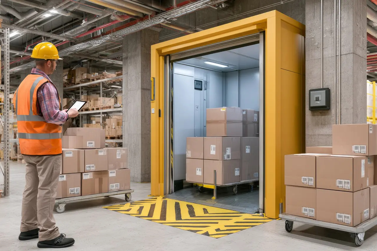 Commercial goods elevator
